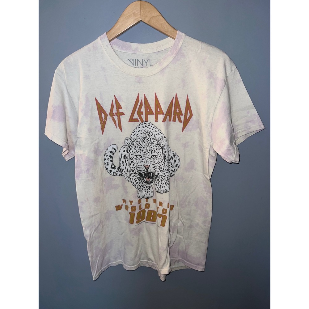 The Vinyl Icons Def Leppard Hysteria World Tour 1987 Tie Dye Graphic Tee Small